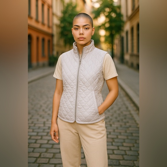 Eddie Bauer Jackets & Blazers - Eddie Bauer Lavender quilted embroidered vest - with Goose down fill.